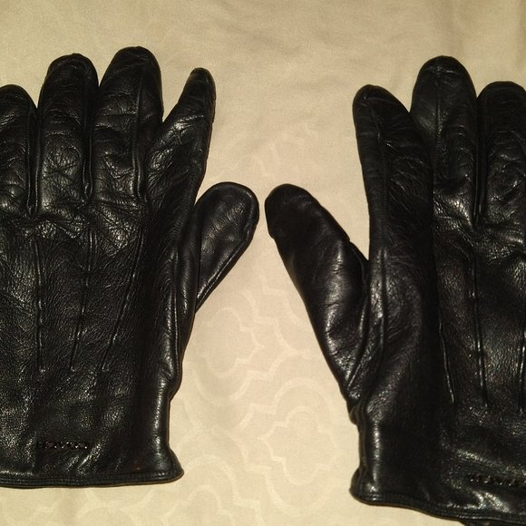 Men's Designer Coach Fine Black Leather Driving Gloves - Picture 7 of 7
